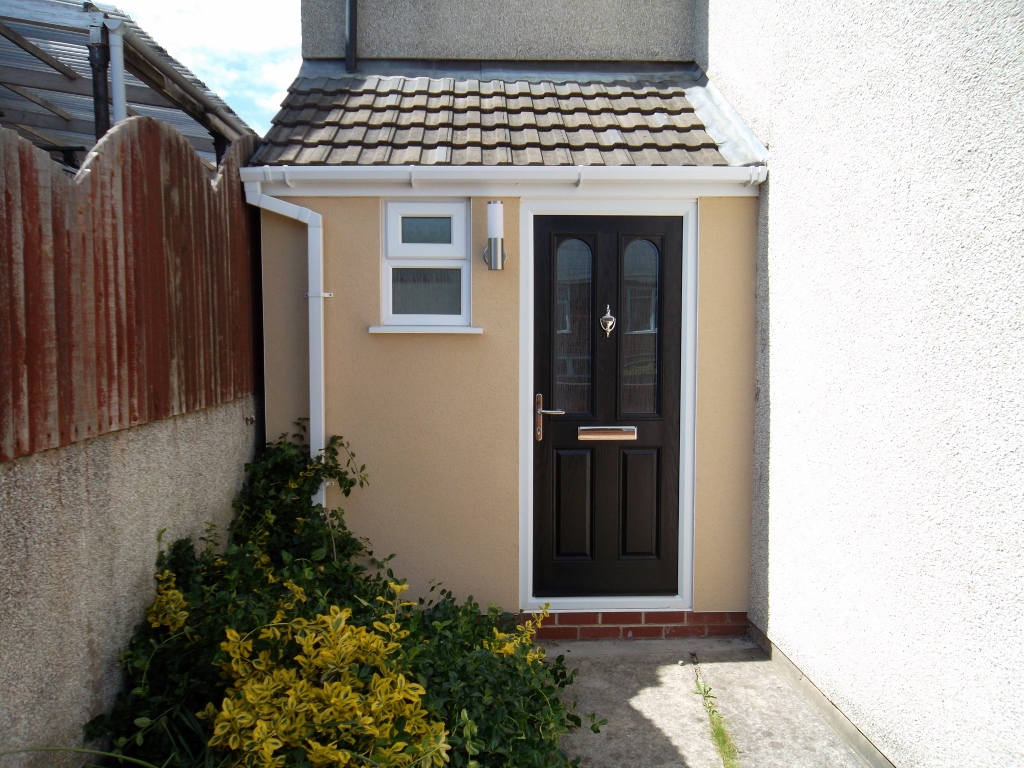 Porch with Black Door