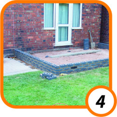 Brickwork being built upto DPC level